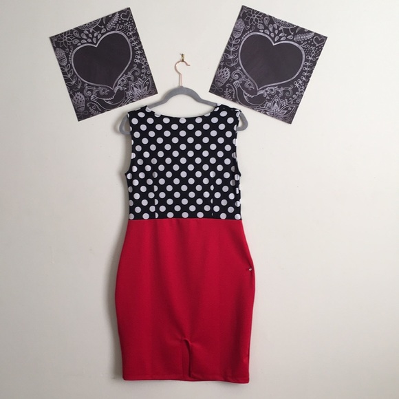 Polka dot W/B and Red Dress - Picture 8 of 8